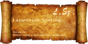 Lazarovics Szelina névjegykártya
